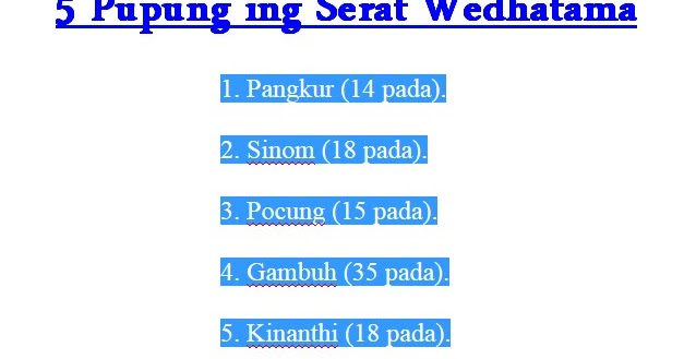 Tembang Gambuh Serat Wedhatama Pencari Jawaban Soal