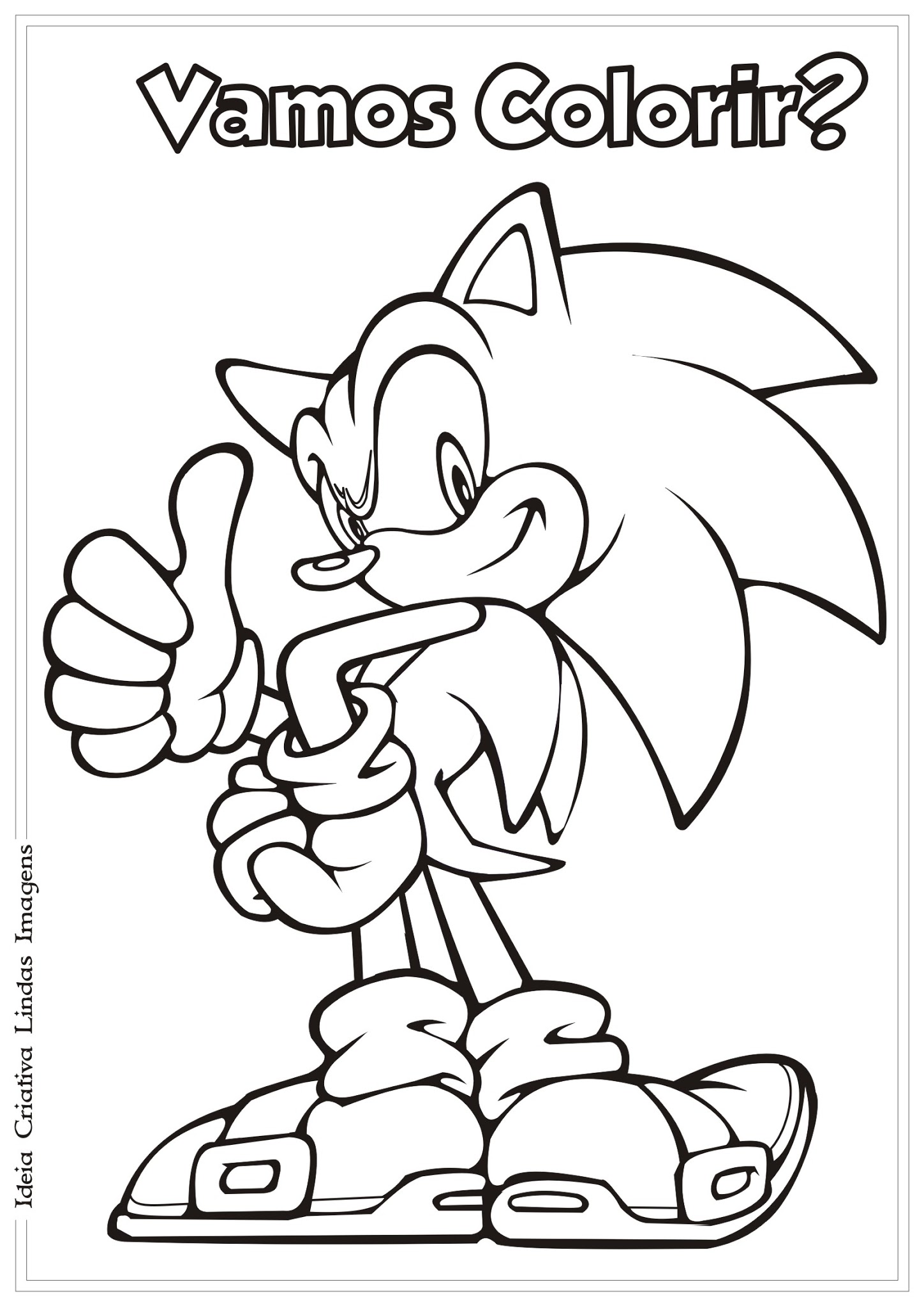 Sonic Para Colorir, Desenho Sonic para Colorir