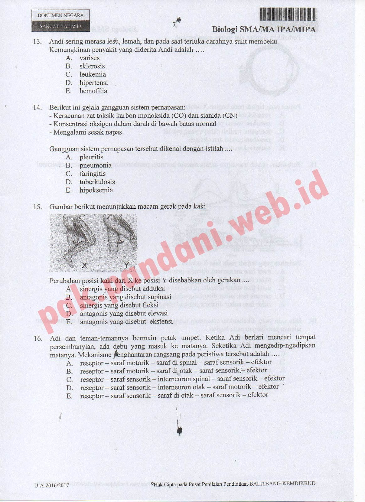 Download Soal Un Biologi Sma Tahun Pelajaran 2016 2017 Paket Soal 3 Blog Pak Pandani