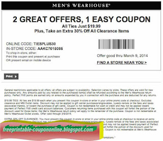Printable Coupons 2018: Men's Wearhouse Coupons