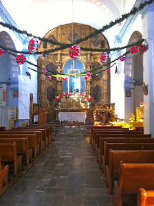 Church decorated for Christmas