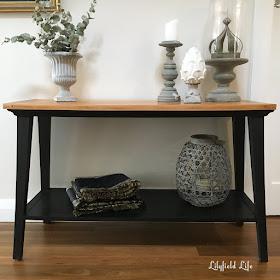 Modern timber console painted jet black chalk paint by Lilyfield Life