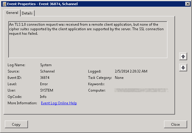 Неустранимая ошибка 70. Получено следующее предупреждение о неустранимой ошибке: 70. Неустранимая ошибка 70. Schannel 36887. Schannel logging.