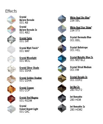 Life Memories: Swarovski Crystal Color Chart