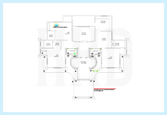Floor plan of 2700 Square feet 3 bedroom single storey house - May 2012