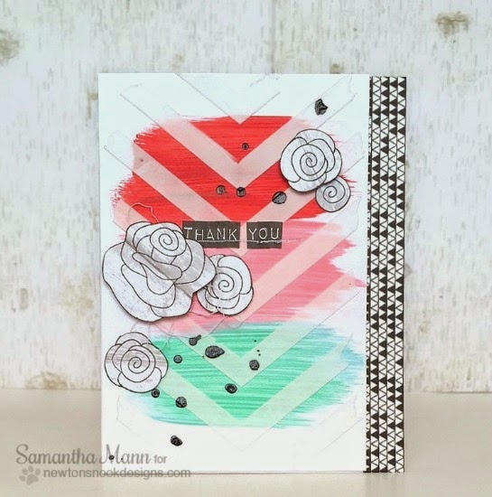 Thank you Rose Card by Samantha Mann  for the Inky Paws Challenge | Love Grows stamp set by Newton's Nook Designs