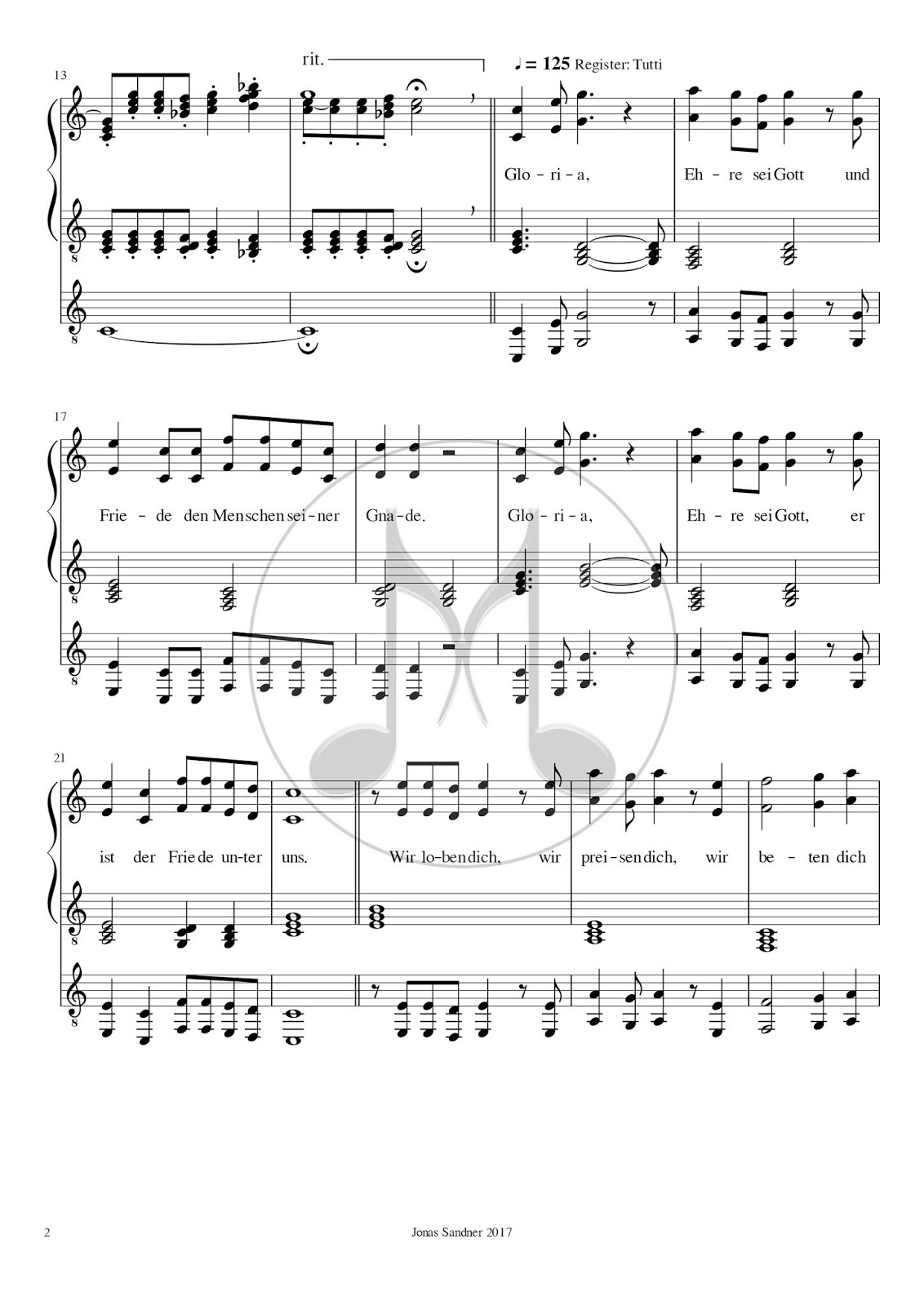 GLORIA, EHRE SEI GOTT