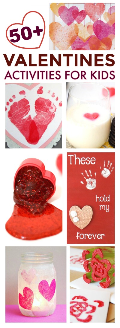 50+ VALENTINE'S ACTIVITIES & CRAFTS FOR KIDS- tons of great ideas!  Pin!  #valentinescraftsforkids #valentinesactivitiesforkids #valentinesdayforkids