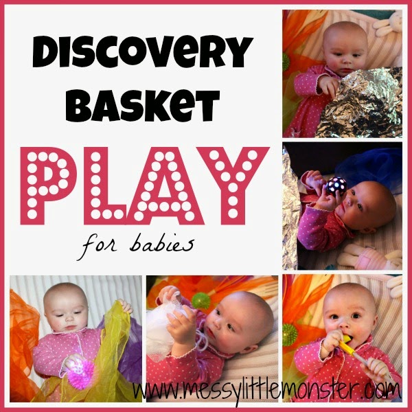 Playing with a discovery basket with your baby