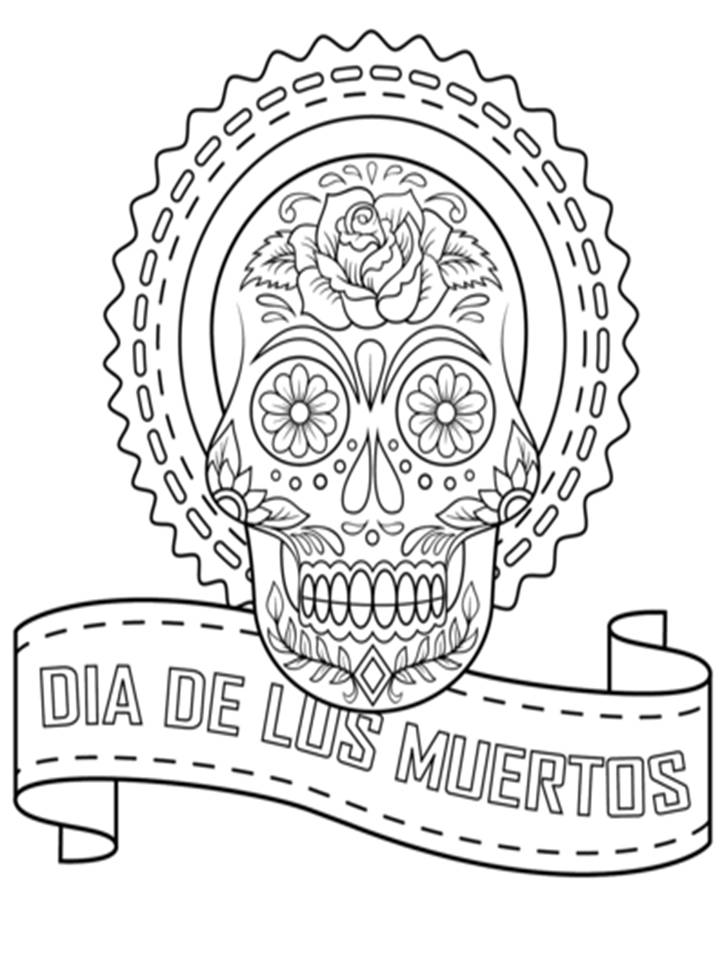 Skull Mandala Coloring Pages Day Of The Dead Mandala Coco