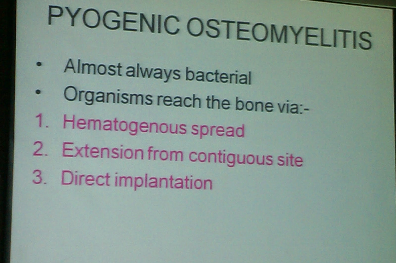Lecture Slides; Pathology Osteomyelitis