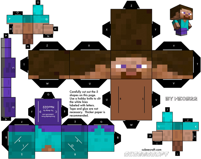 Paper Minecraft Dolls How to Do Step by Step My Best Partys