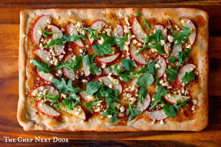 Apple, Fig, Feta and Arugula Pizza + Michigan Apples Tour