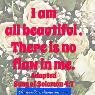I am all beautiful. There is no flaw in me. (Adapted Song of Solomon 4:7)