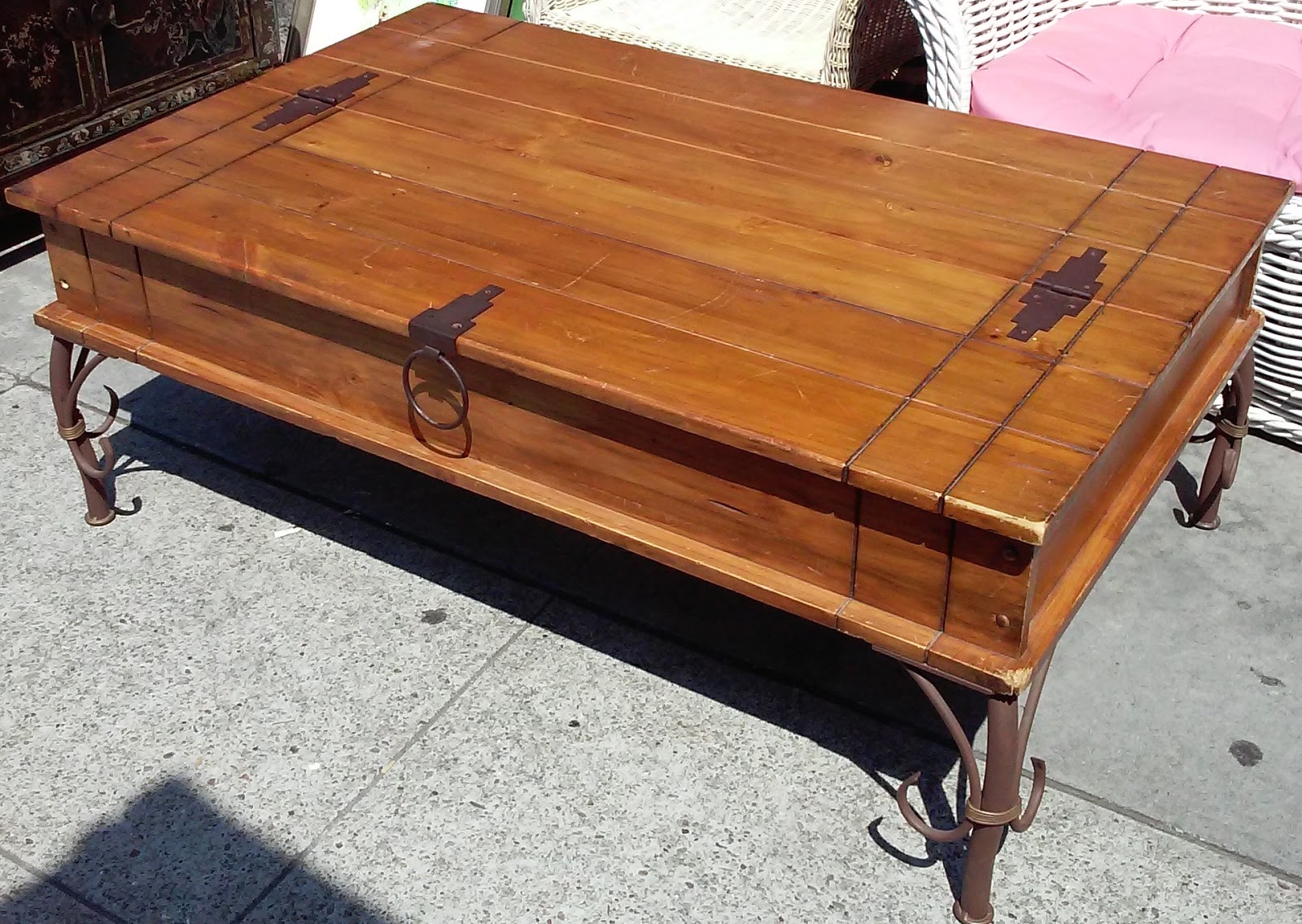 UHURU FURNITURE & COLLECTIBLES SOLD 4' Rustic Mexican Style Coffee