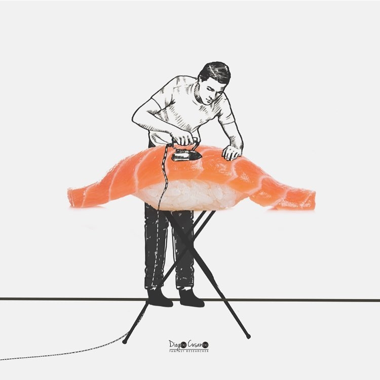 03-Sushi-Ironing-Diego-Cusano-Combining-Drawings-with-the-Real-World-www-designstack-co