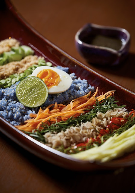 Southern Thai Food - Pak Tai - KHAO YAM PAK TAI rice salad, kaffir lime leaves, lemongrass, dried shrimp, coconut, boodoo sauce Southern Thai Food - Pak Tai - KHAO YAM PAK TAI rice salad, kaffir lime leaves, lemongrass, dried shrimp, coconut, boodoo sauce