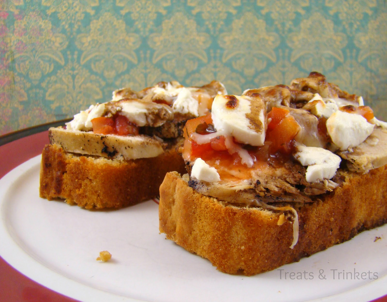 Treats & Trinkets Openfaced Balsamic Chicken & Goat Cheese Sandwich