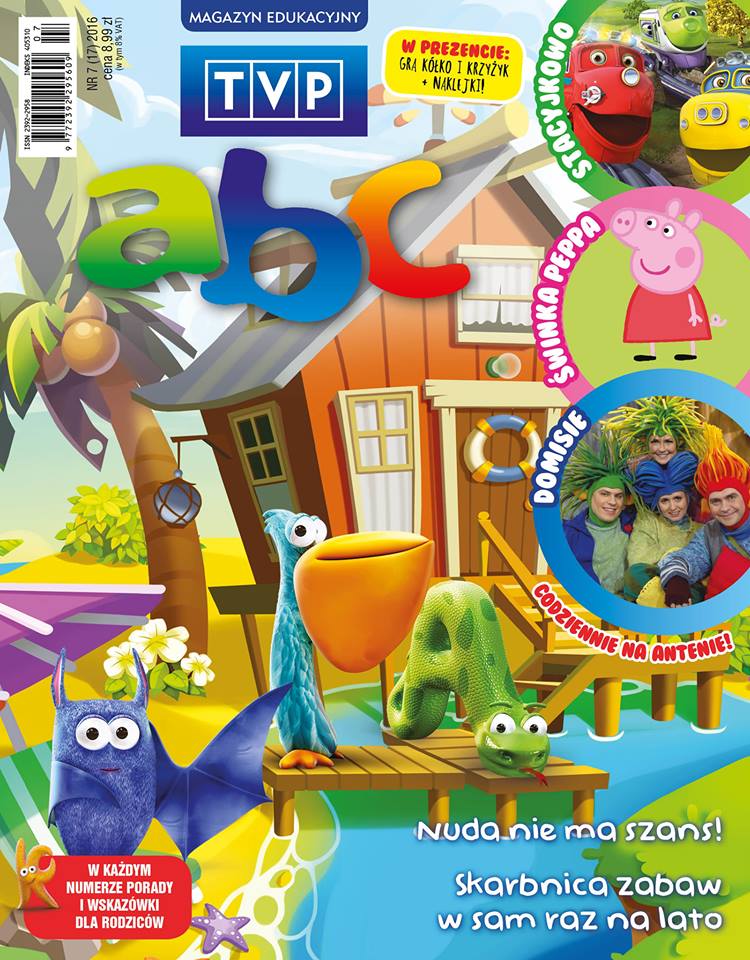 Dodatki w kiosku 2 (+ sklepy): "TVP ABC" 7/16 z zabawką i naklejkami