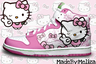 Hello Kitty Nike Sneakers, pink bows cute shoes