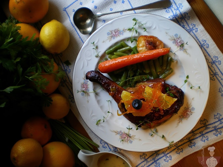 Pato confitado a la naranja