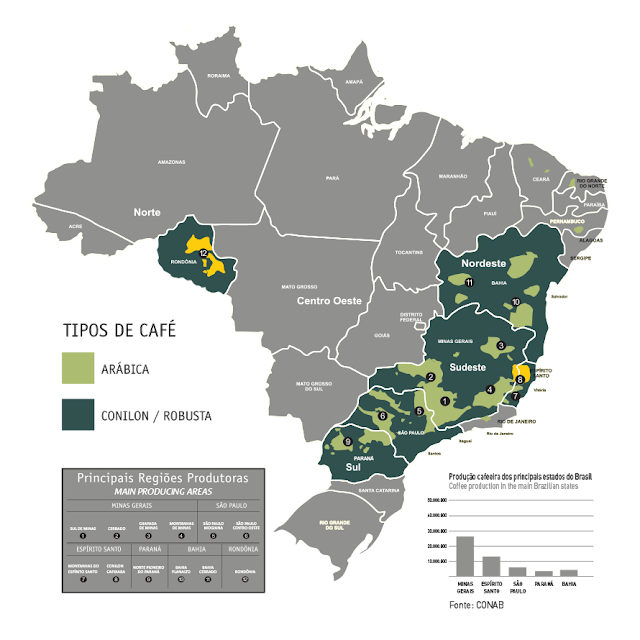 Jeito Café Brasil e suas regiões