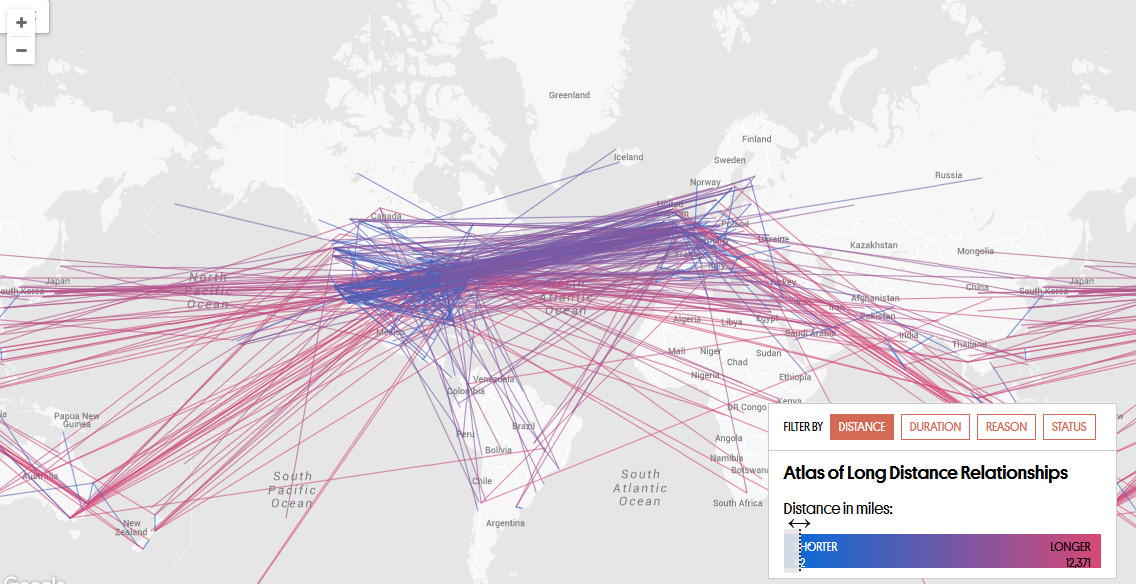 The Ultimate Crowdsourced Map of Long Distance Relationships