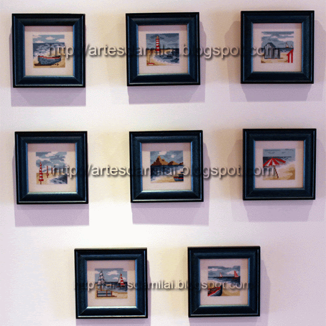 Mini quadros em ponto de cruz