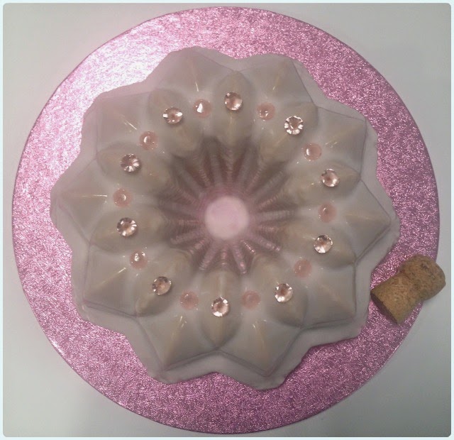 Pink Bubbles and Roses Bundt Cake