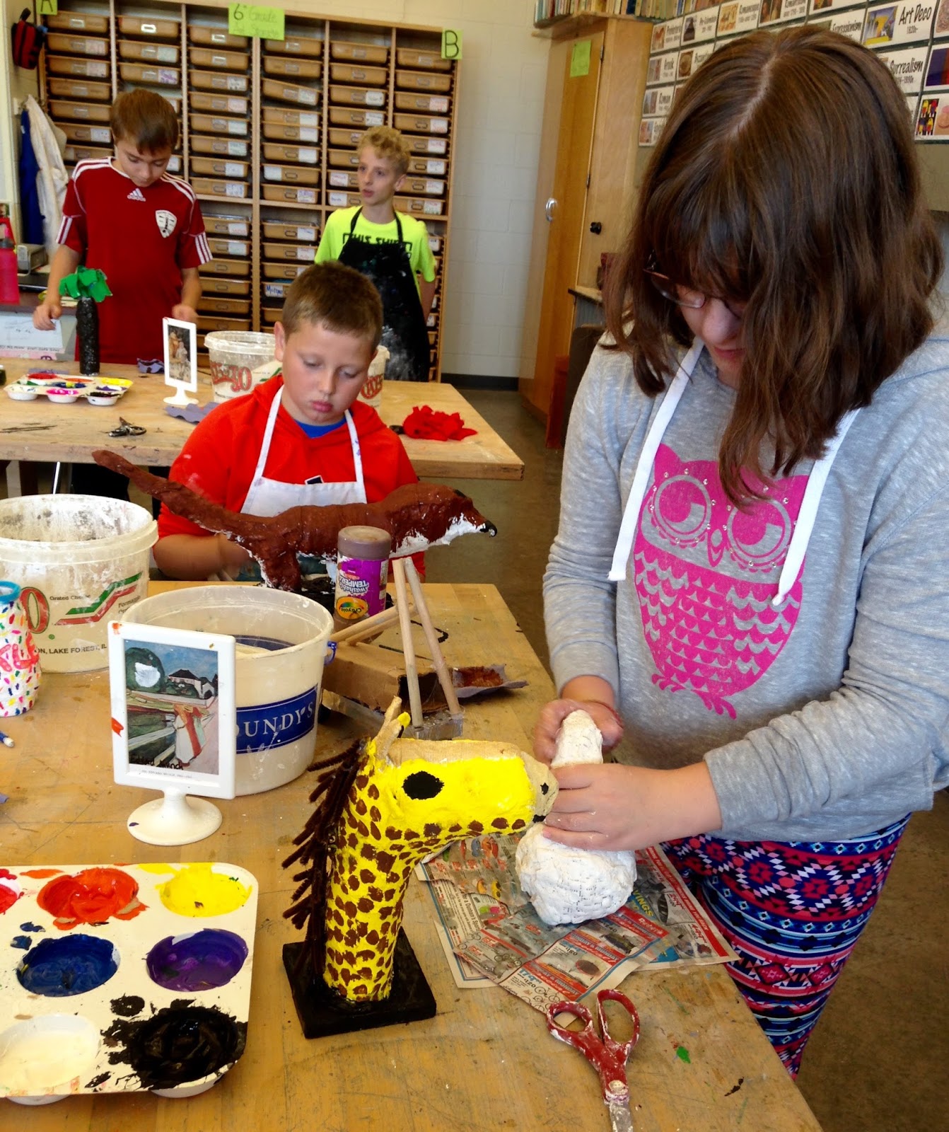 Oak Creek East Middle School Art Class Students creating beautiful
