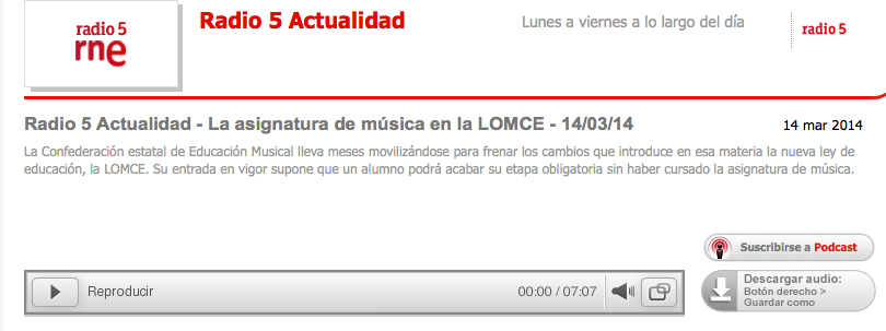 http://www.rtve.es/alacarta/audios/radio-5-actualidad/radio-5-actualidad-asignatura-musica-lomce-14-03-14/2448751/