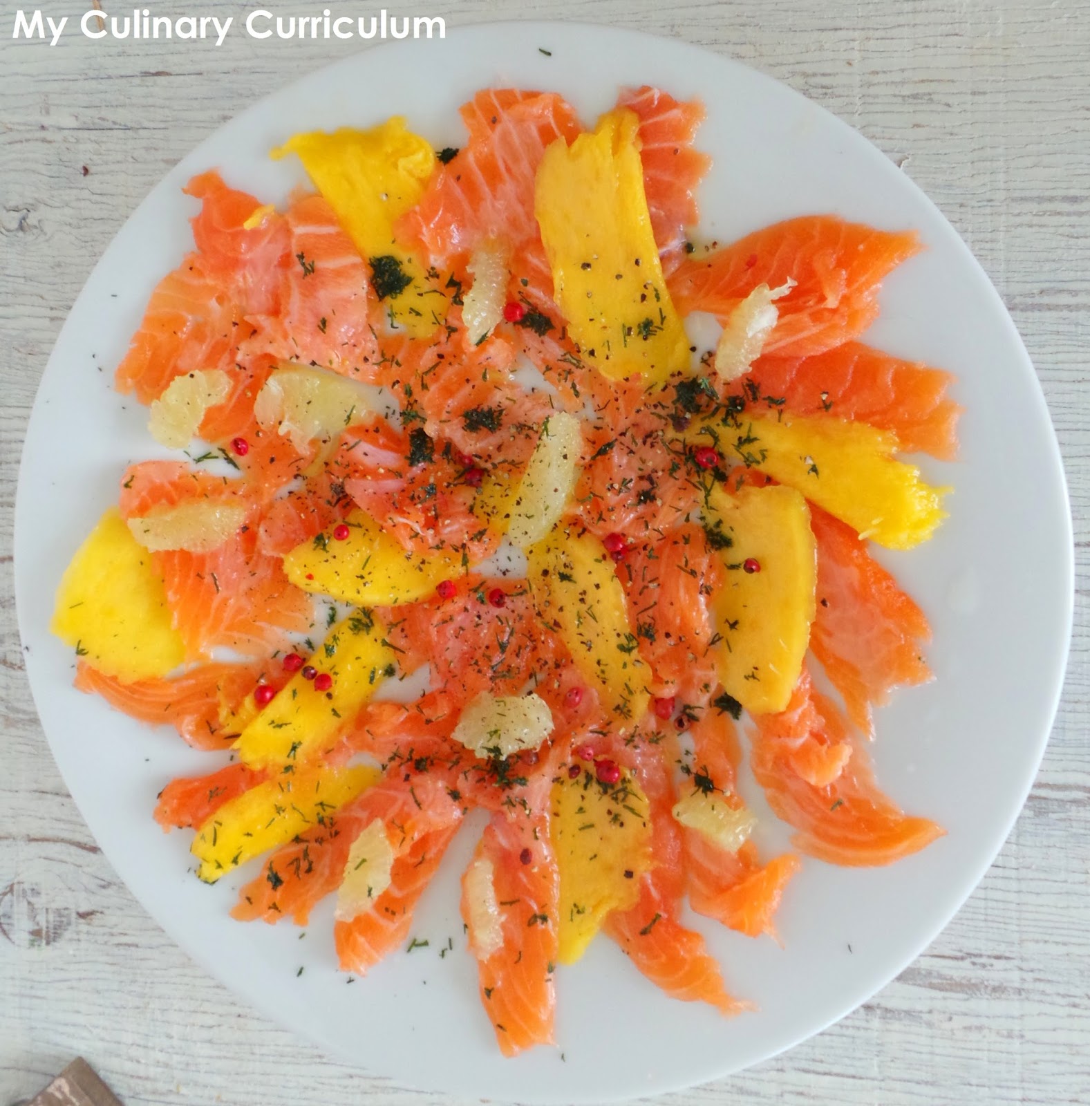 My Culinary Curriculum Carpaccio de saumon frais au citron vert et à