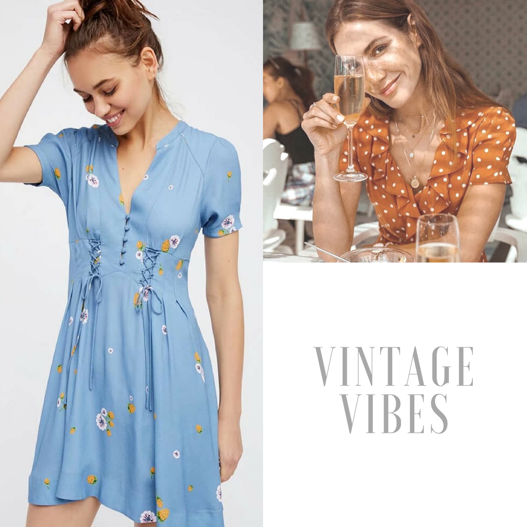  I really like this vintage type of vibe, when it looks like the dresses came from our grandmother's closet, especially if they're as cute as these. Within this style I chose only a few, my favorites. Colors and patterns that flee a little to my normal “everyday wear”, but that I love so much! I love seeing the polka dots trend coming back, and the first dress has tiny and cute pineapples. Click to read more!