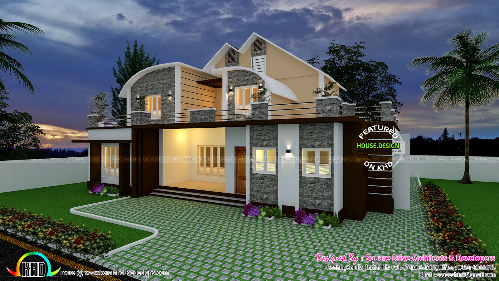 300 Square Meter Contemporary Home Kerala Home Design And Floor Plans 