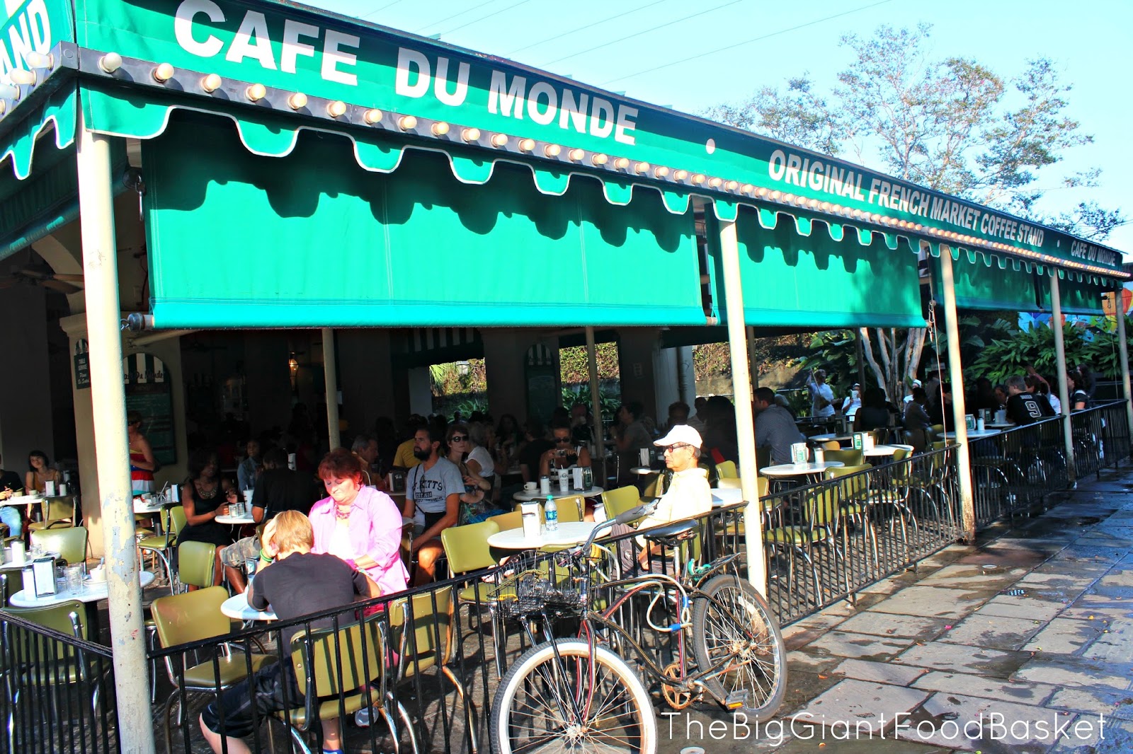 The Big Giant Food Basket Dining in the French Quarter Cafe du Monde