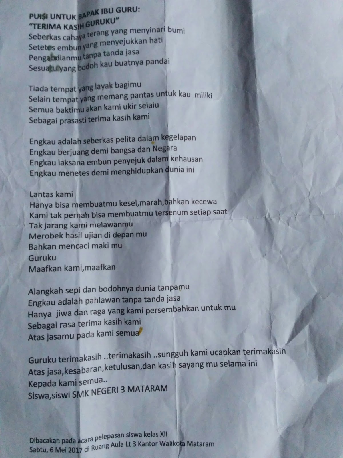 Puisi Untuk Guru Saat Wisuda Koleksi Puisi