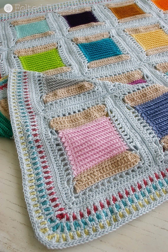 Spoolin' Around Blanket Crochet Pattern by Susan Carlson of Felted Button