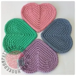 heart coasters crochet