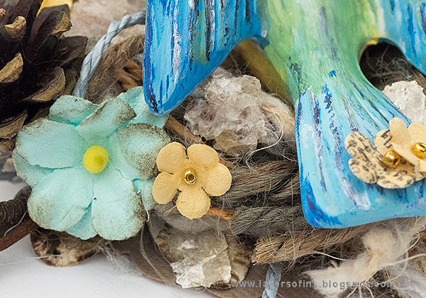 Layers of ink - Bird in a Nest by Anna-Karin Evaldsson with Prima flowers and Finch