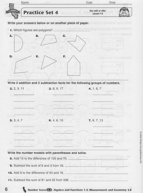 Homework 2012-2013: Wednesday, October 3rd - Math Worksheets