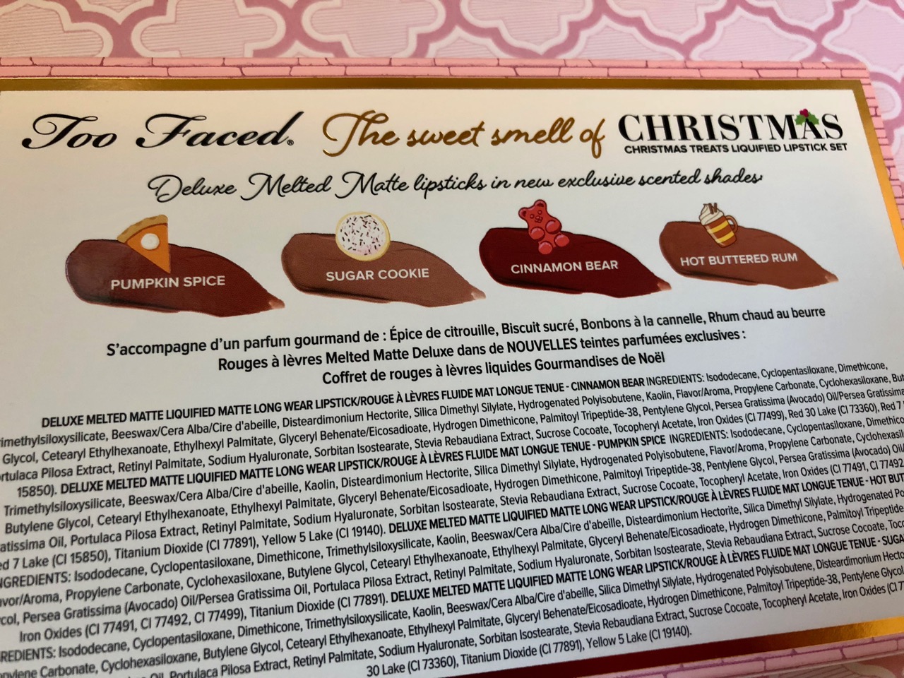 too faced the sweet smell of christmas liquified lipstick set