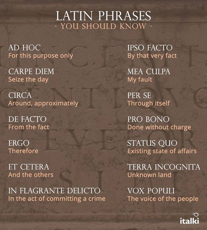 EOI CARTAGENA C1 Y C2 INGL S Latin Phrases You Should Know