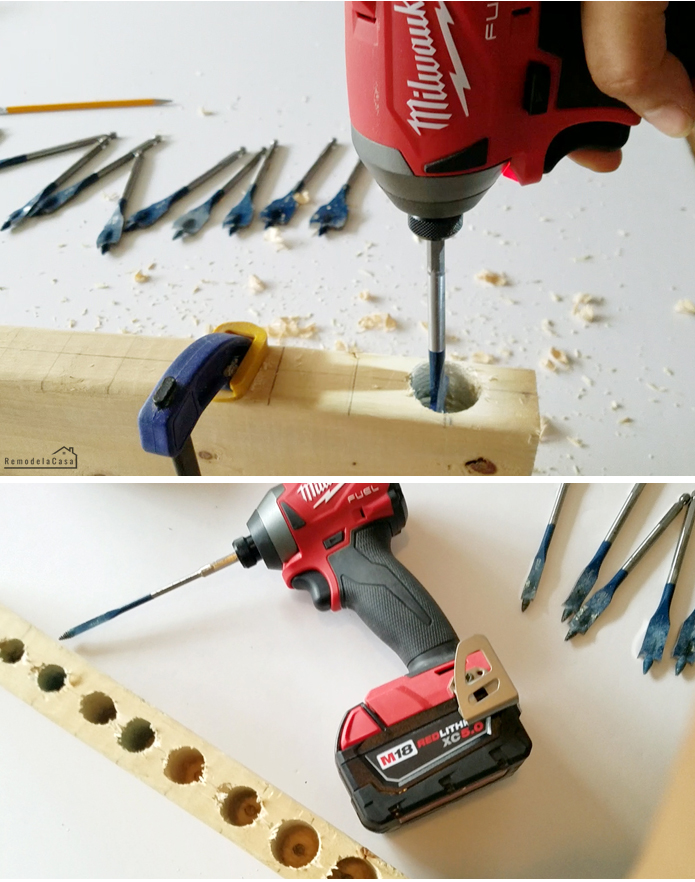 DIY Spade Bit Holder Remodelando la Casa