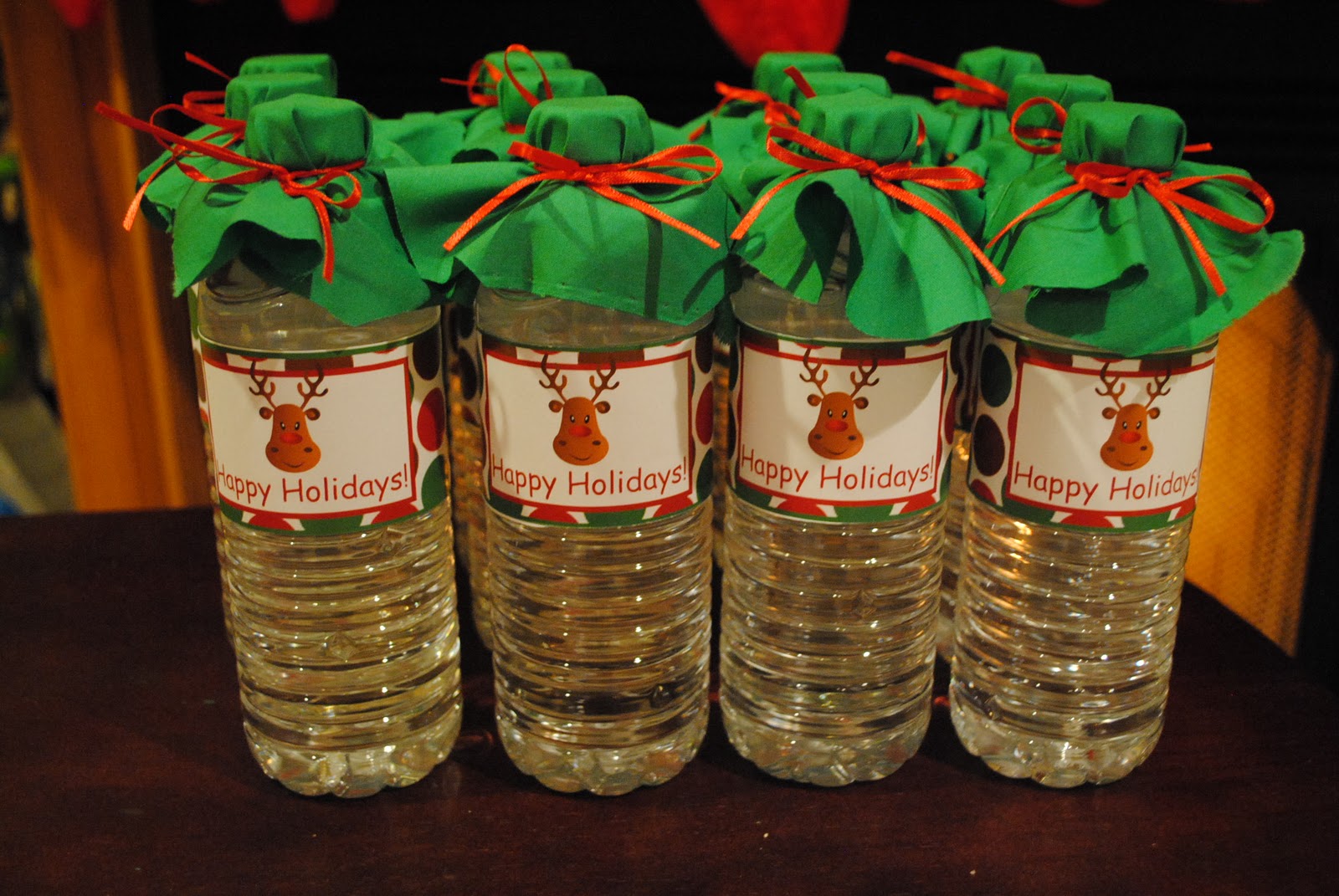 Homemade Parties Happy Holidays Water Bottles