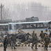 The CRPF convoy, which was attacked in Pulwama's Awantipora, While at least 30 jawans were killed