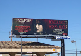 Stranger Things Winona Ryder awards consideration billboard Fairfax Avenue Stranger Things Winona Ryder consideration billboard