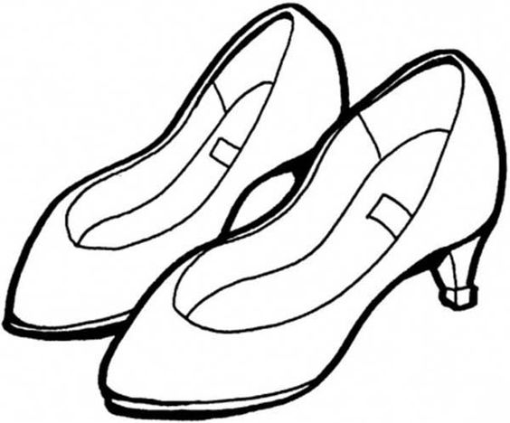 Tranh tô màu đôi giày cao gót đơn giản