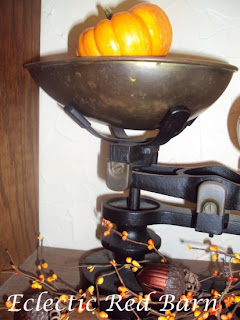 left side of the vintage scale, fall arrangement