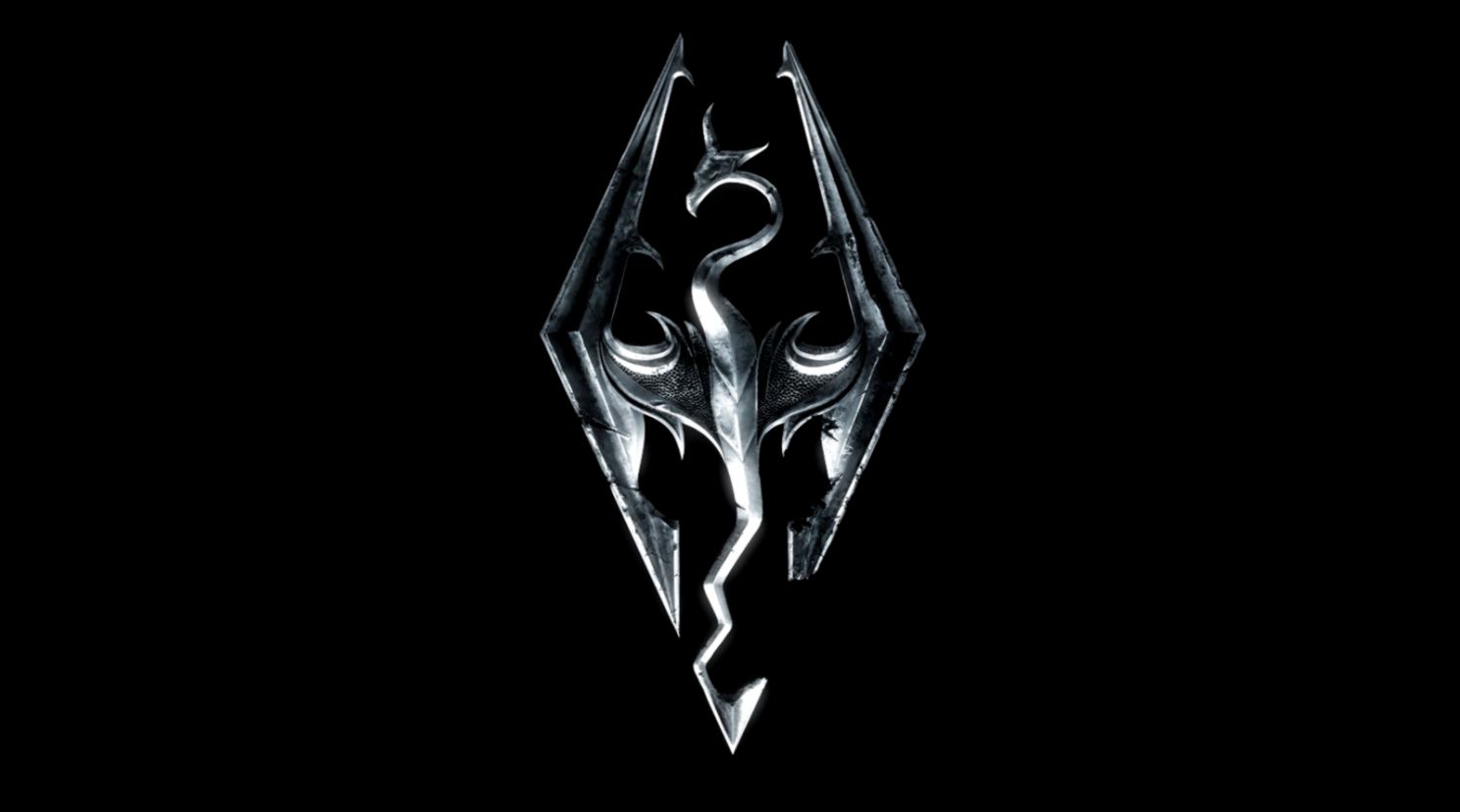 Skyrim Logo Black Wallpaper | All HD Wallpapers