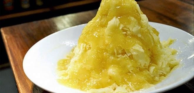 Resep Singkong Kukus Enak Disiram Vla Durian